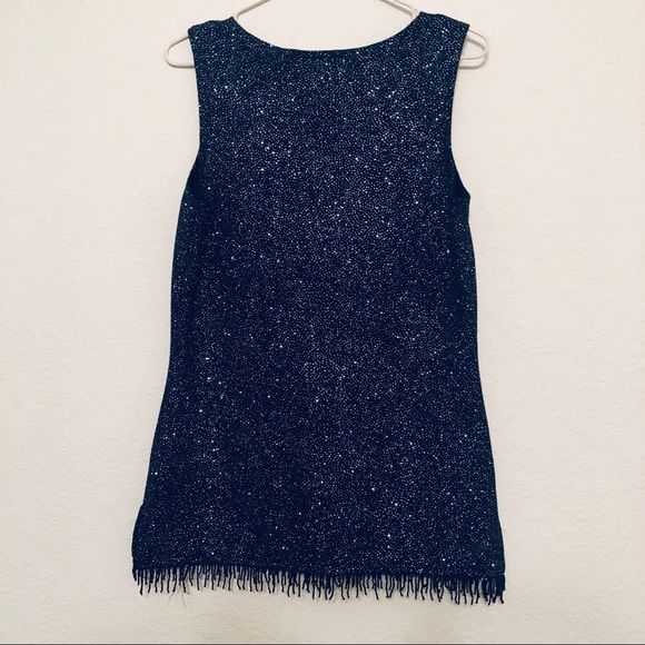 Sleeveless Sparkle Holiday Top - Sz M - Picture 6 of 6